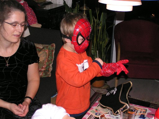 Christmas at Grandma's - Joshua gets spiderman gloves